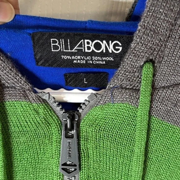 Billabong Men's Colorful Striped Zip-Up Sweater - Picture 3 of 10